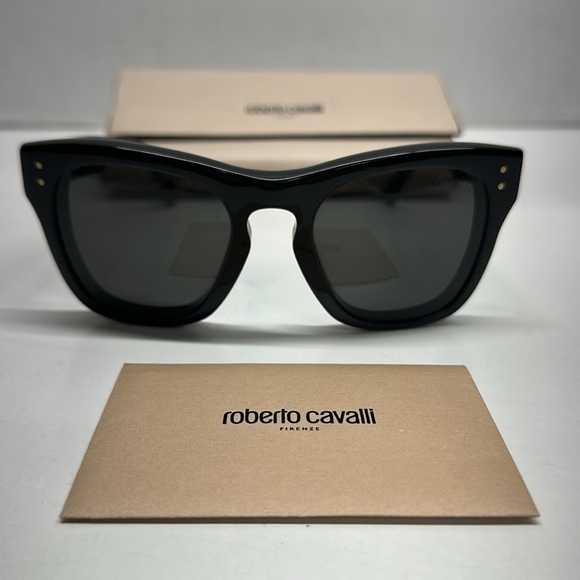 Roberto Cavalli Sunglasses Square Sun Glasses Carrying Case RC 1136 01A Black - Picture 5 of 11